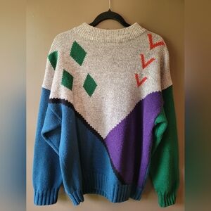 VINTAGE - Union Bay - Colorful Geometric Pattern Sweater - Medium